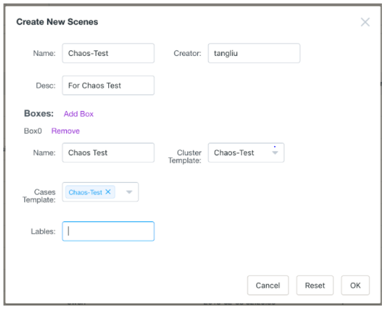 Create a testing scene